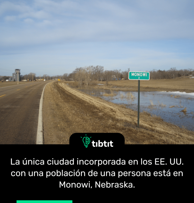 La única ciudad incorporada en los EE. UU. con una población de una persona está en Monowi, Nebraska.