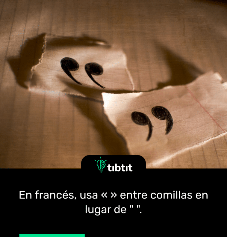 En francés, usa « » entre comillas en lugar de " ".