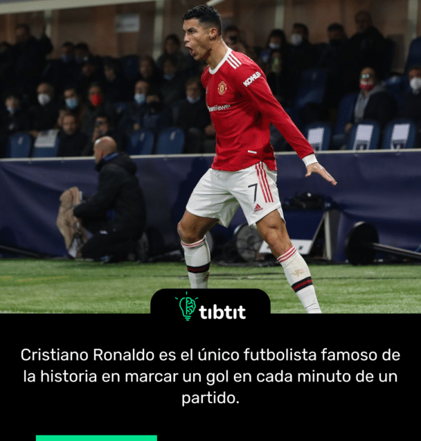 Cristiano Ronaldo es el único futbolista famoso de la historia en marcar un gol en cada minuto de un partido.