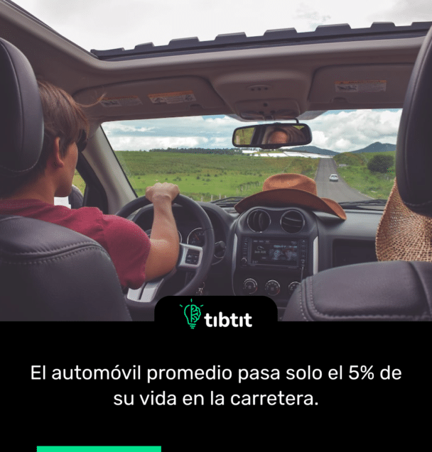 El automóvil promedio pasa solo el 5% de su vida en la carretera.