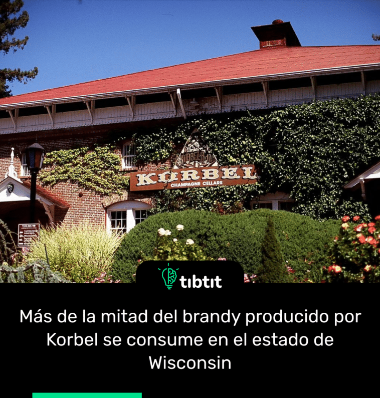 Más de la mitad del brandy producido por Korbel se consume en el estado de Wisconsin