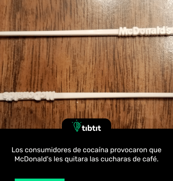 Los consumidores de cocaína provocaron que McDonald's les quitara las cucharas de café.