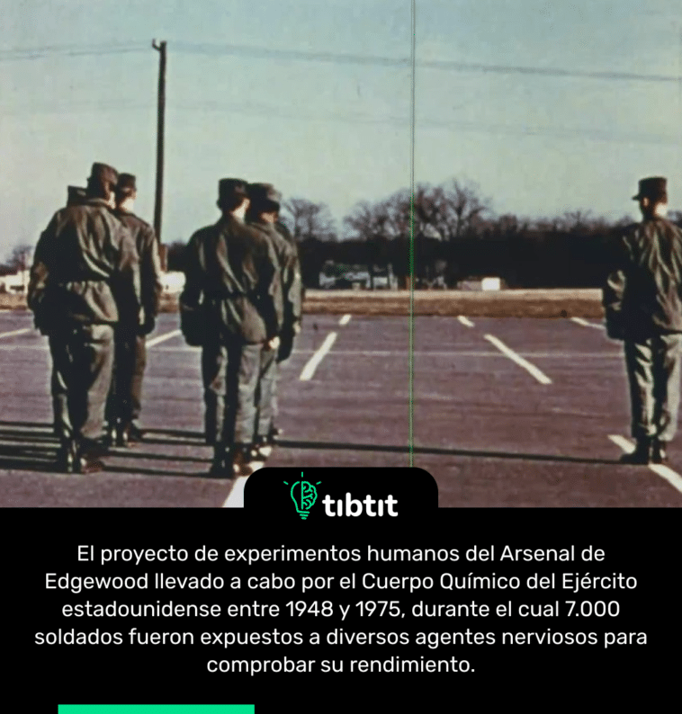 El proyecto de experimentos humanos del Arsenal de Edgewood llevado a cabo por el Cuerpo Químico del Ejército estadounidense entre 1948 y 1975, durante el cual 7.000 soldados fueron expuestos a diversos agentes nerviosos para comprobar su rendimiento.