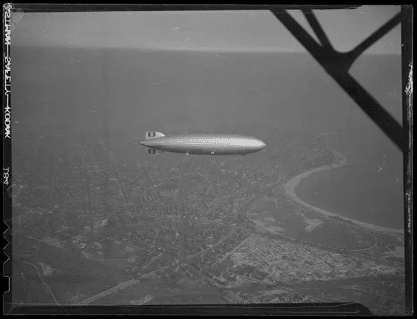 Hindenburg sobre el sur de Boston, 1936.