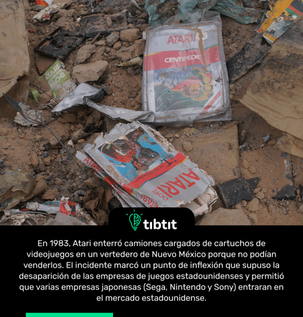 En 1983, Atari enterró camiones cargados de cartuchos de videojuegos en un vertedero de Nuevo México porque no podían venderlos. El incidente marcó un punto de inflexión que supuso la desaparición de las empresas de juegos estadounidenses y permitió que varias empresas japonesas (Sega, Nintendo y Sony) entraran en el mercado estadounidense.