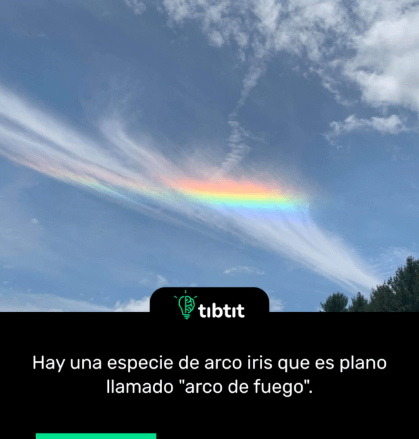 Hay una especie de arco iris que es plano llamado "arco de fuego".