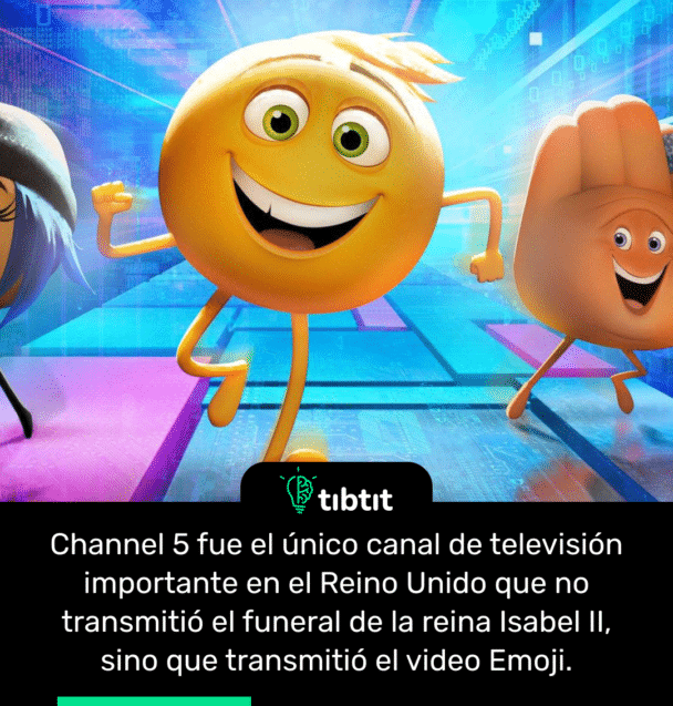 Channel 5 fue el único canal de televisión importante en el Reino Unido que no transmitió el funeral de la reina Isabel II, sino que transmitió el video Emoji.