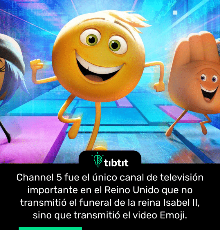 Channel 5 fue el único canal de televisión importante en el Reino Unido que no transmitió el funeral de la reina Isabel II, sino que transmitió el video Emoji.