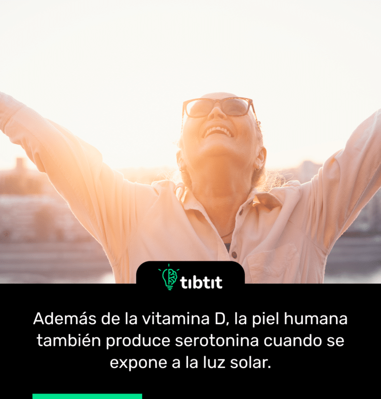 Además de la vitamina D, la piel humana también produce serotonina cuando se expone a la luz solar.
