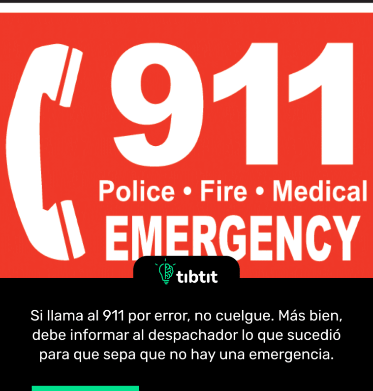 Si llama al 911 por error, no cuelgue. Más bien, debe informar al despachador lo que sucedió para que sepa que no hay una emergencia.