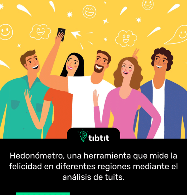 Hedonómetro, una herramienta que mide la felicidad en diferentes regiones mediante el análisis de tuits.