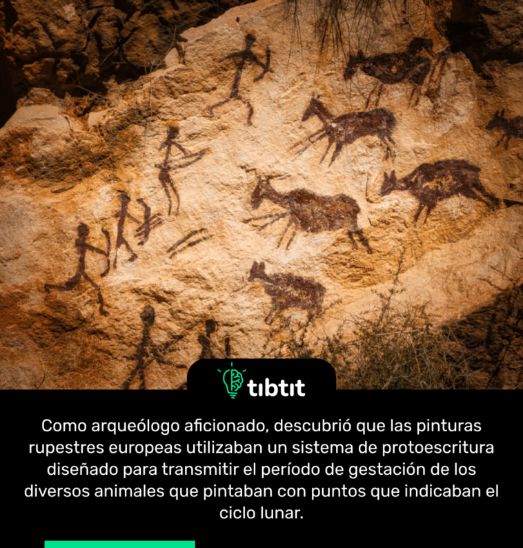 Como arqueólogo aficionado, descubrió que las pinturas rupestres europeas utilizaban un sistema de protoescritura diseñado para transmitir el período de gestación de los diversos animales que pintaban con puntos que indicaban el ciclo lunar.