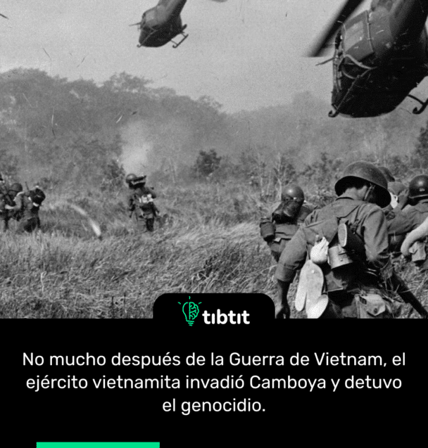 No mucho después de la Guerra de Vietnam, el ejército vietnamita invadió Camboya y detuvo el genocidio.