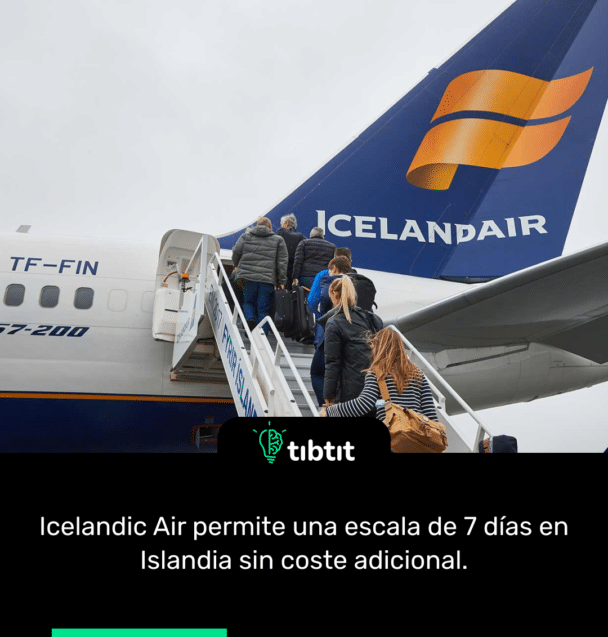 Icelandic Air permite una escala de 7 días en Islandia sin coste adicional.