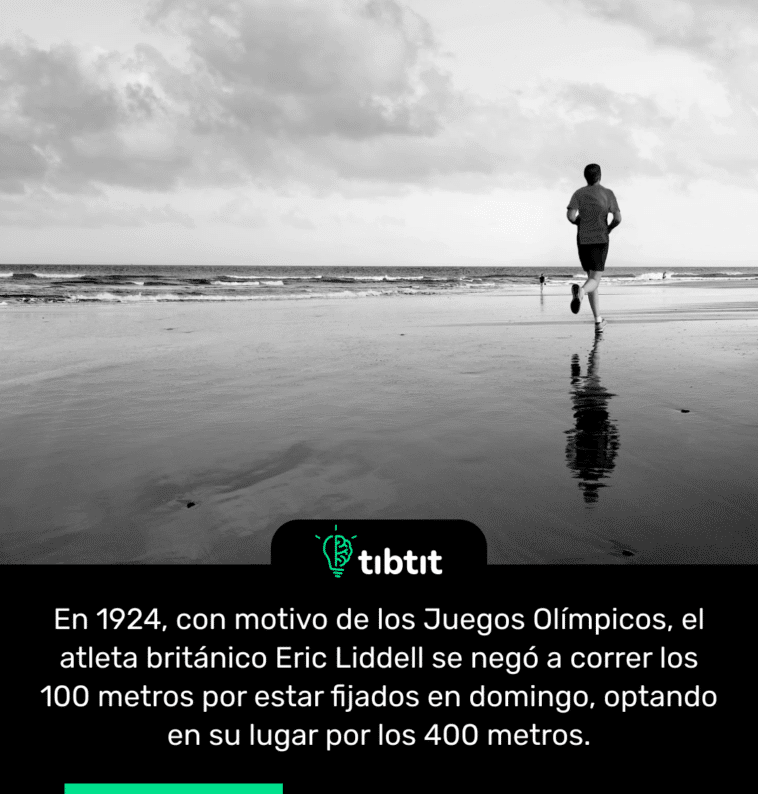 En 1924, con motivo de los Juegos Olímpicos, el atleta británico Eric Liddell se negó a correr los 100 metros por estar fijados en domingo, optando en su lugar por los 400 metros.