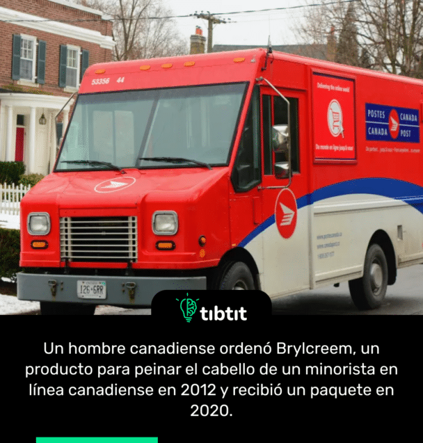 Un hombre canadiense ordenó Brylcreem, un producto para peinar el cabello de un minorista en línea canadiense en 2012 y recibió un paquete en 2020.