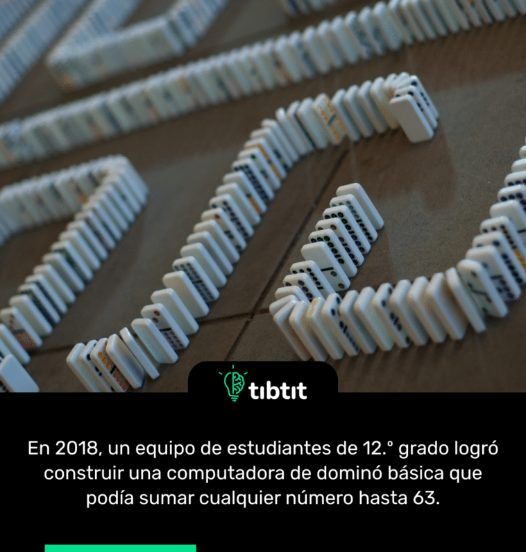 En 2018, un equipo de estudiantes de 12.º grado logró construir una computadora de dominó básica que podía sumar cualquier número hasta 63.