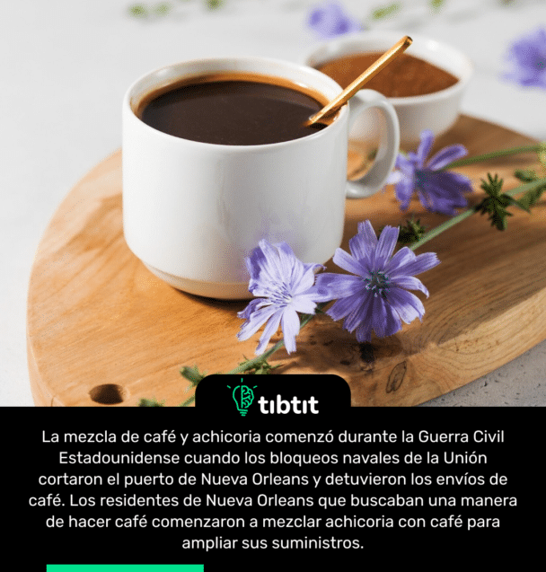 La mezcla de café y achicoria comenzó durante la Guerra Civil Estadounidense cuando los bloqueos navales de la Unión cortaron el puerto de Nueva Orleans y detuvieron los envíos de café. Los residentes de Nueva Orleans que buscaban una manera de hacer café comenzaron a mezclar achicoria con café para ampliar sus suministros.