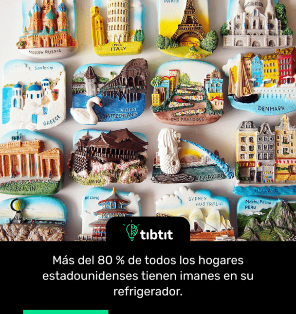 Más del 80 % de todos los hogares estadounidenses tienen imanes en su refrigerador.