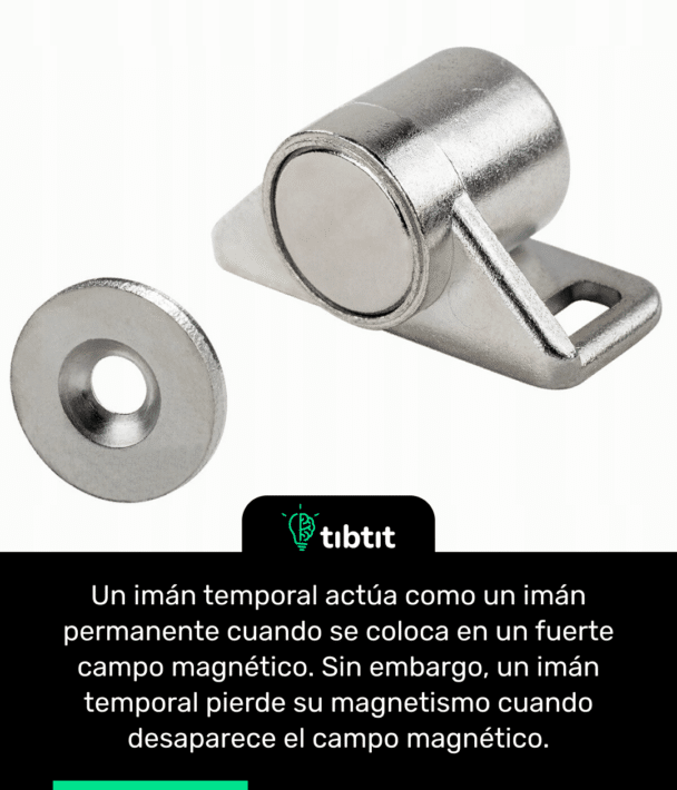 Un imán temporal actúa como un imán permanente cuando se coloca en un fuerte campo magnético. Sin embargo, un imán temporal pierde su magnetismo cuando desaparece el campo magnético.