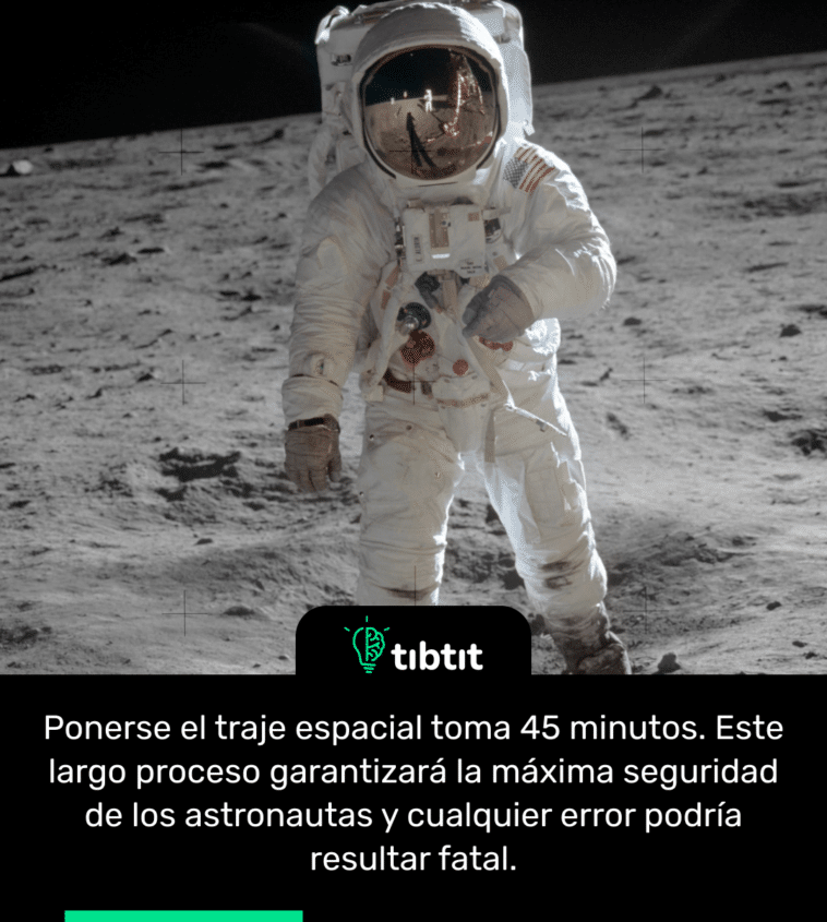 Ponerse el traje espacial toma 45 minutos. Este largo proceso garantizará la máxima seguridad de los astronautas y cualquier error podría resultar fatal.