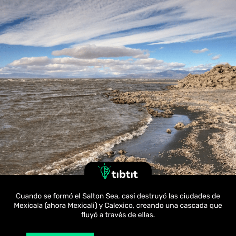 Cuando se formó el Salton Sea, casi destruyó las ciudades de Mexicala (ahora Mexicali) y Calexico, creando una cascada que fluyó a través de ellas.