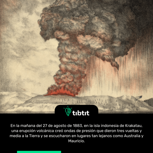 En la mañana del 27 de agosto de 1883, en la isla indonesia de Krakatau, una erupción volcánica creó ondas de presión que dieron tres vueltas y media a la Tierra y se escucharon en lugares tan lejanos como Australia y Mauricio.