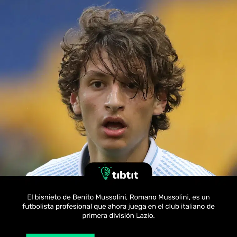 El bisnieto de Benito Mussolini, Romano Mussolini, es un futbolista profesional que ahora juega en el club italiano de primera división Lazio.