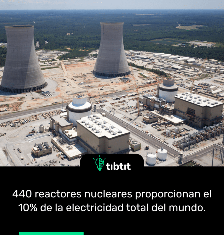 440 reactores nucleares proporcionan el 10% de la electricidad total del mundo.