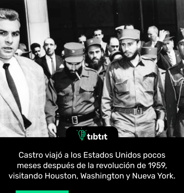 Castro viajó a los Estados Unidos pocos meses después de la revolución de 1959, visitando Houston, Washington y Nueva York.