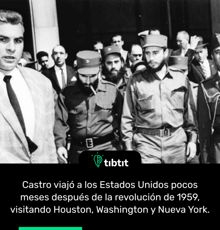 Castro viajó a los Estados Unidos pocos meses después de la revolución de 1959, visitando Houston, Washington y Nueva York.