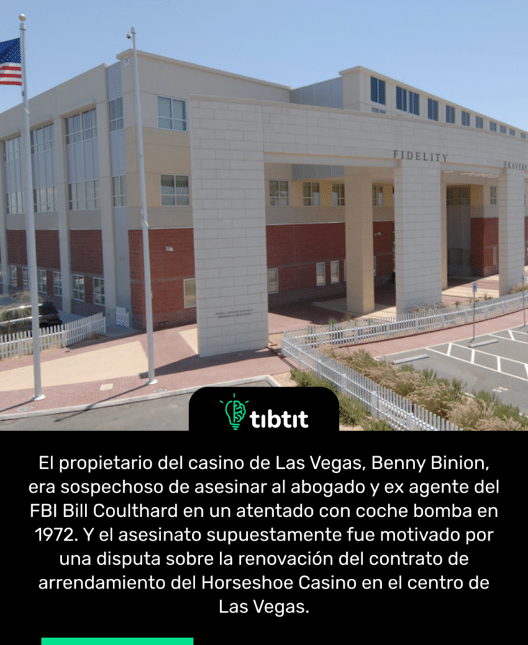 El propietario del casino de Las Vegas, Benny Binion, era sospechoso de asesinar al abogado y ex agente del FBI Bill Coulthard en un atentado con coche bomba en 1972. Y el asesinato supuestamente fue motivado por una disputa sobre la renovación del contrato de arrendamiento del Horseshoe Casino en el centro de Las Vegas.