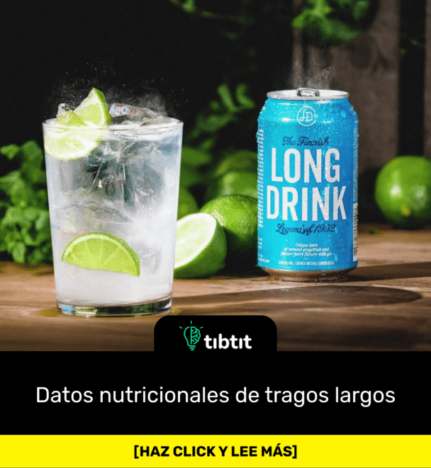 Datos nutricionales de tragos largos