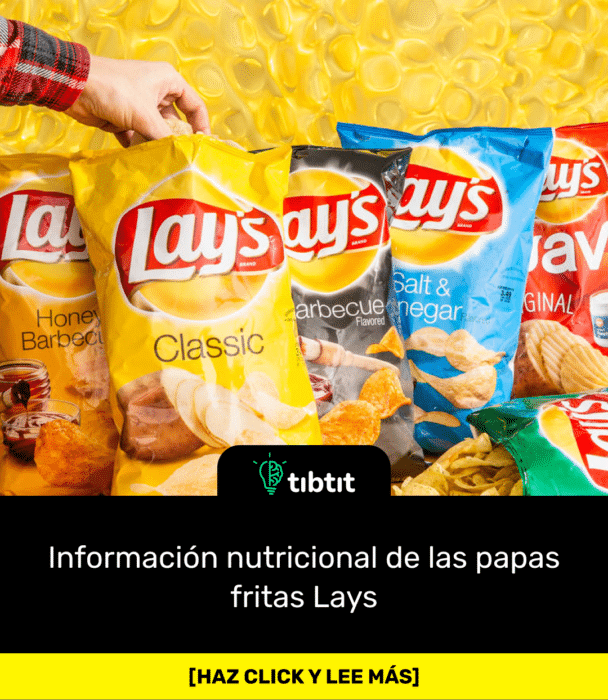 Información nutricional de las papas fritas Lays