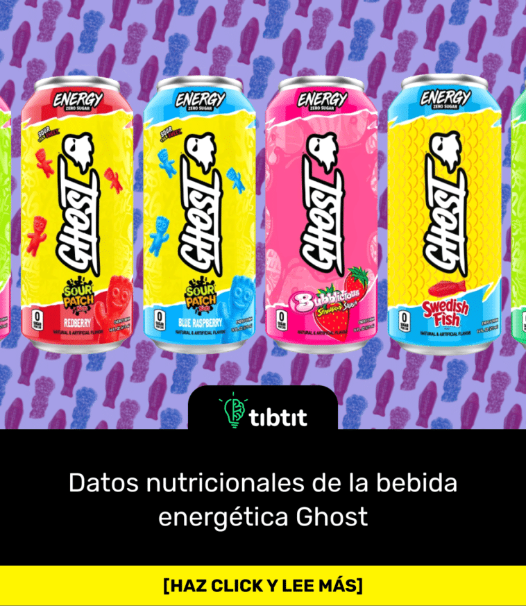 Datos nutricionales de la bebida energética Ghost