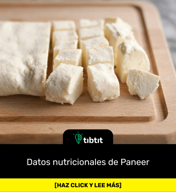 Datos nutricionales de Paneer