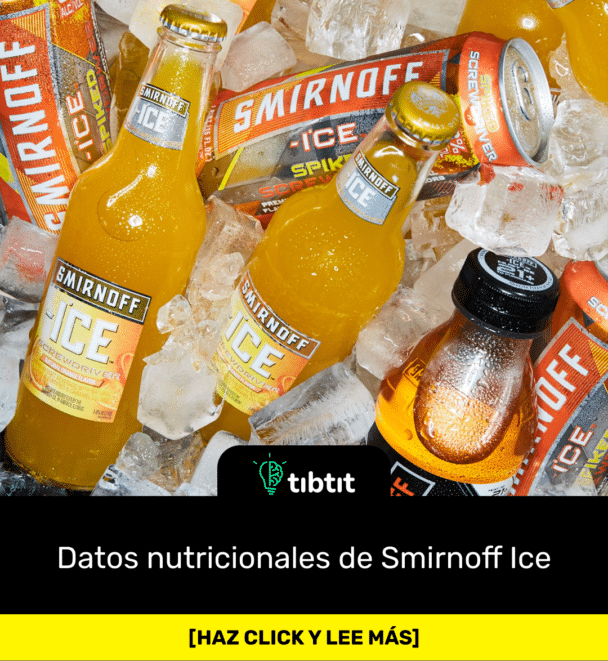 Datos nutricionales de Smirnoff Ice