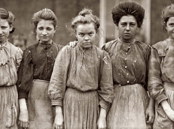 Trabajadoras de la fábrica de algodón de Georgia, 1909
