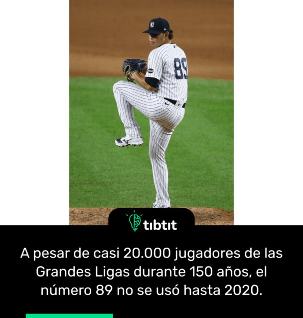 A pesar de casi 20.000 jugadores de las Grandes Ligas durante 150 años, el número 89 no se usó hasta 2020.