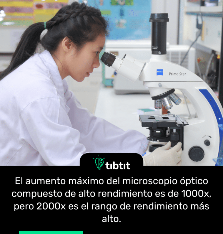 El aumento máximo del microscopio óptico compuesto de alto rendimiento es de 1000x, pero 2000x es el rango de rendimiento más alto.