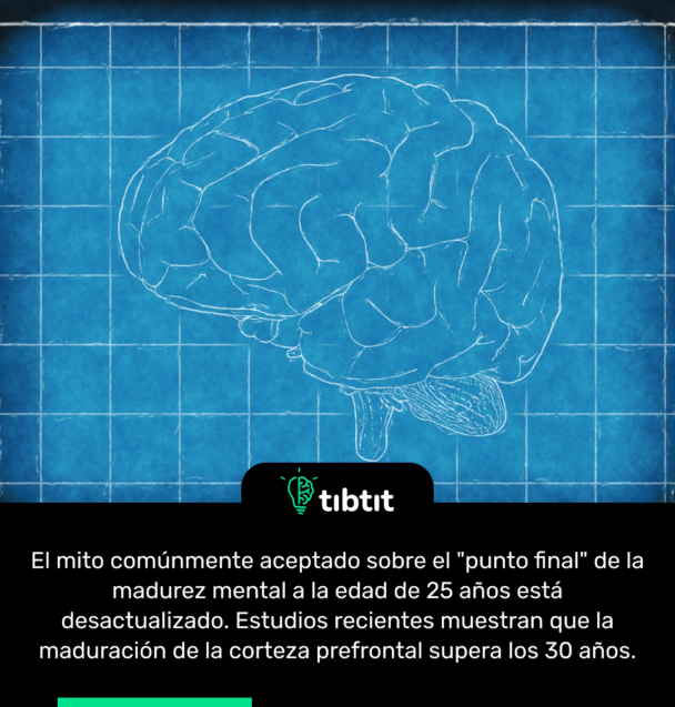 El mito comúnmente aceptado sobre el "punto final" de la madurez mental a la edad de 25 años está desactualizado. Estudios recientes muestran que la maduración de la corteza prefrontal supera los 30 años.