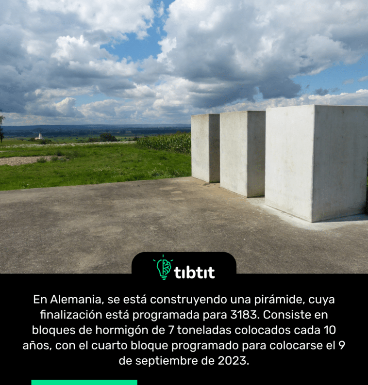 En Alemania, se está construyendo una pirámide, cuya finalización está programada para 3183. Consiste en bloques de hormigón de 7 toneladas colocados cada 10 años, con el cuarto bloque programado para colocarse el 9 de septiembre de 2023.