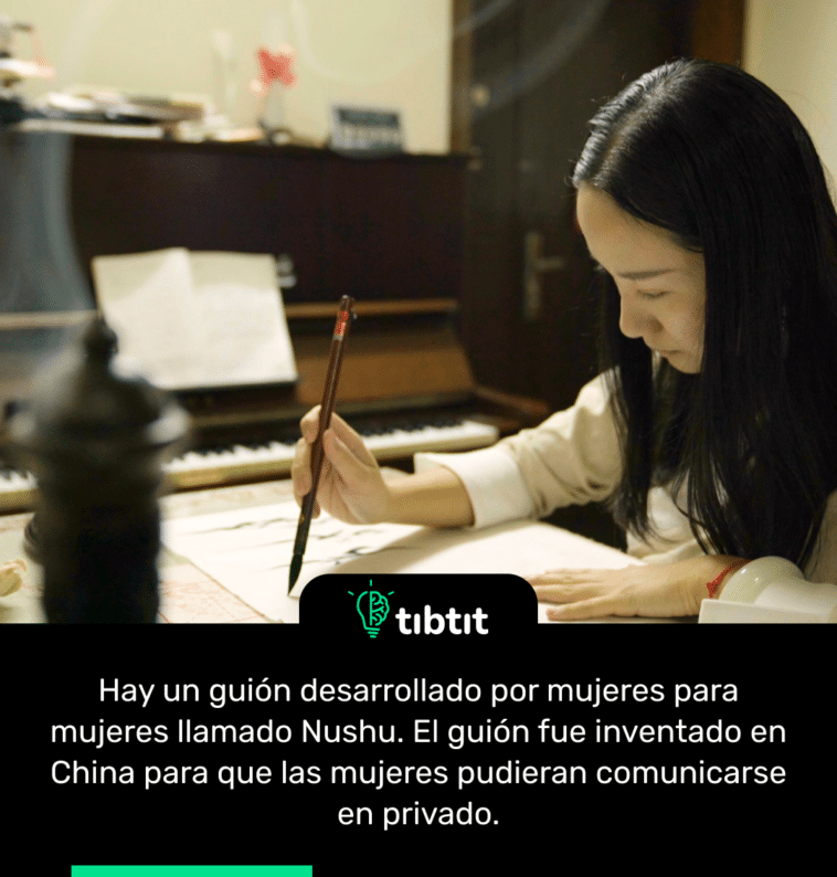 Hay un guión desarrollado por mujeres para mujeres llamado Nushu. El guión fue inventado en China para que las mujeres pudieran comunicarse en privado.