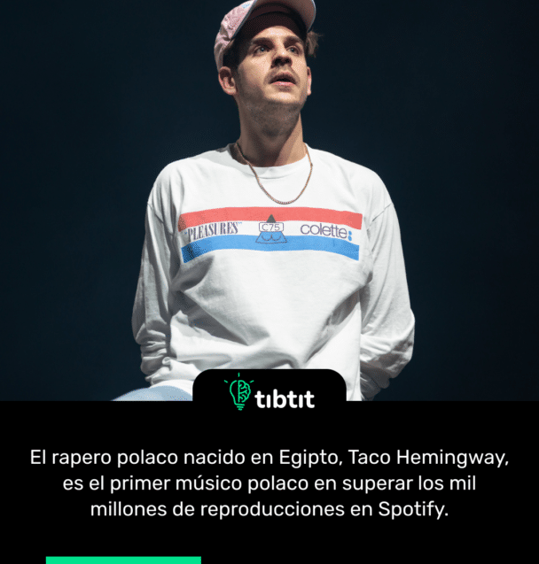 El rapero polaco nacido en Egipto, Taco Hemingway, es el primer músico polaco en superar los mil millones de reproducciones en Spotify.