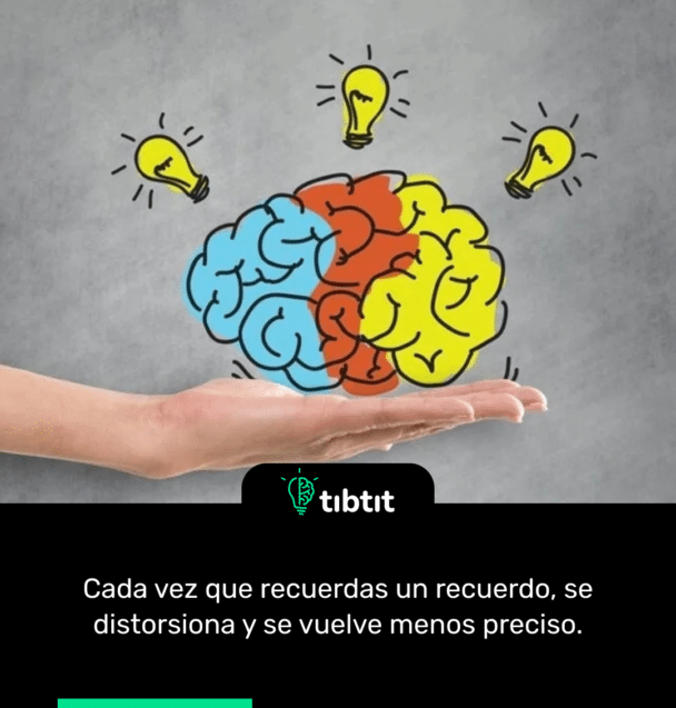 Cada vez que recuerdas un recuerdo, se distorsiona y se vuelve menos preciso.
