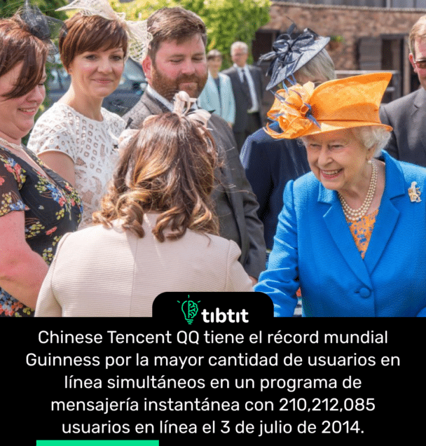 Chinese Tencent QQ tiene el récord mundial Guinness por la mayor cantidad de usuarios en línea simultáneos en un programa de mensajería instantánea con 210,212,085 usuarios en línea el 3 de julio de 2014.