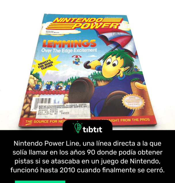 Nintendo Power Line, una línea directa a la que solía llamar en los años 90 donde podía obtener pistas si se atascaba en un juego de Nintendo, funcionó hasta 2010 cuando finalmente se cerró.