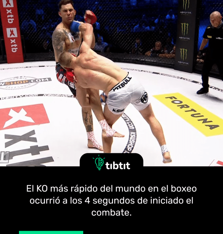 El KO más rápido del mundo en el boxeo ocurrió a los 4 segundos de iniciado el combate.