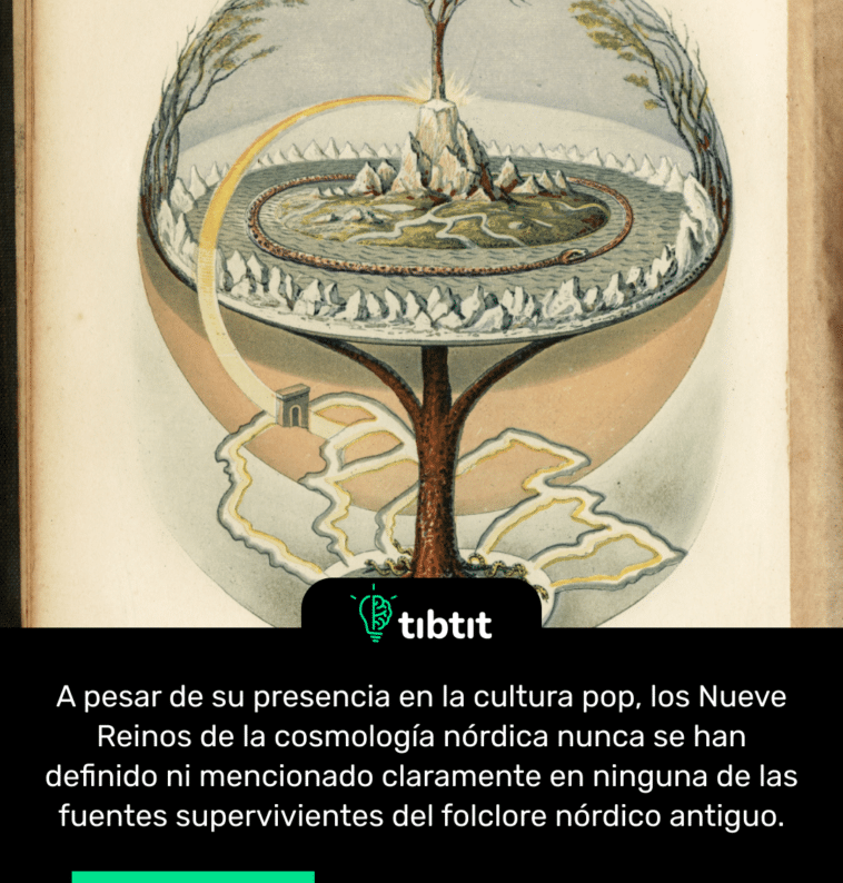 A pesar de su presencia en la cultura pop, los Nueve Reinos de la cosmología nórdica nunca se han definido ni mencionado claramente en ninguna de las fuentes supervivientes del folclore nórdico antiguo.