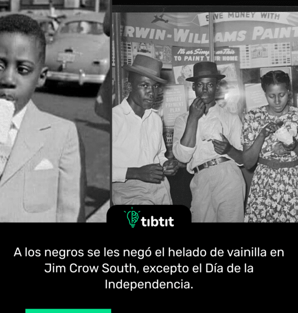 A los negros se les negó el helado de vainilla en Jim Crow South, excepto el Día de la Independencia.